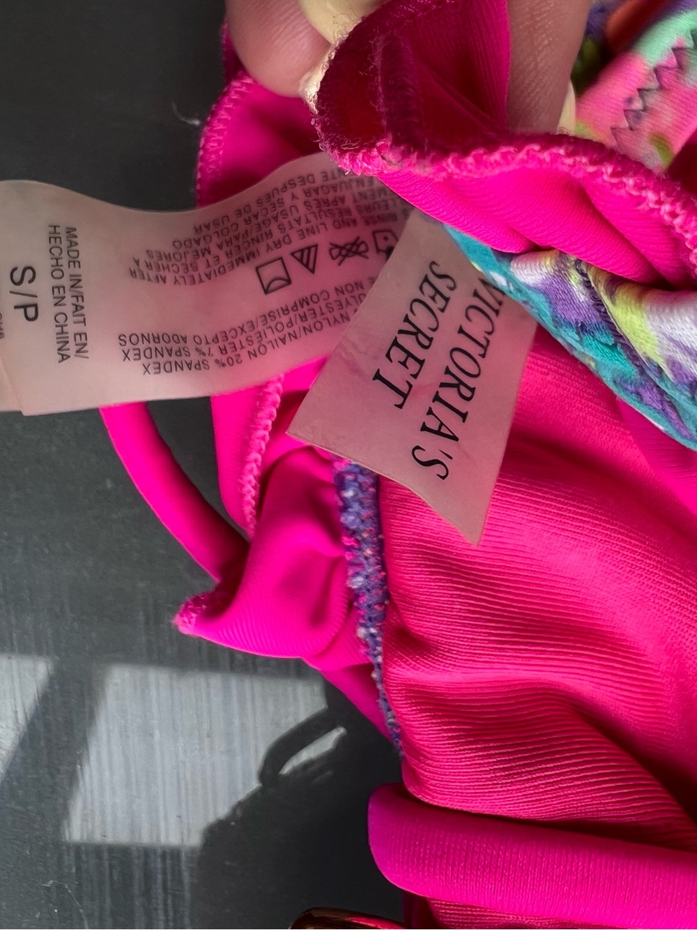 Victoria's Secret Hot Pink Floral Trim Bikini Bottoms - Picture 8 of 8